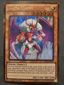 Santa Claws PGL2-EN021 1st Edition LP Gold Secret Rare YuGiOh - Image 1