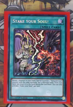 YUGIOH STAKE YOUR SOUL!! MP24-EN142 Prismatic Secret Rare 1st Edition - Image 1