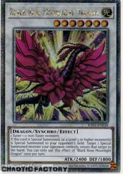 YUGIOH RA03-EN038 Black Rose Moonlight Dragon Quarter Century Secret Rare 1st Ed - Image 1