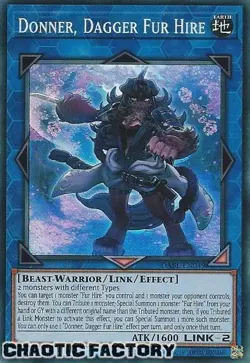YUGIOH DABL-EN049 Donner, Dagger Fur Hire Super Rare 1st Edition NM - Image 1