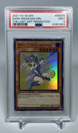 PSA 9 Mint - Dark Magician Girl LART-EN019 Lost Art Promotion Ultra Rare YuGiOh - Image 1