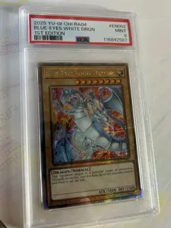Yu-Gi-Oh! 2025 RA04-EN002 Blue-Eyes White Dragon QCR Secret PSA 9 - Image 2