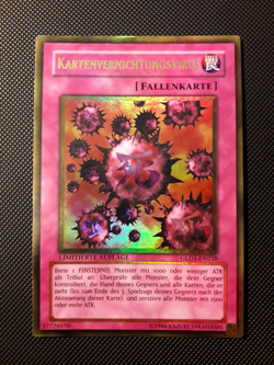 Yu-Gi-Oh! Kartenvernichtungsvirus, GLD1-DE038, Gold Rare, Lim. A., NM-EX - Image 1