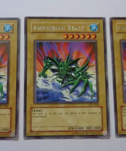 Playset: 3x Amphibian Beast LON-008 (Rare, Unlimited, Played / MP) Yugioh - Image 4