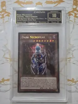 Yugioh SBC2-ENE01 Dark Necrofear CCG GEM 10 Prismatic Secret Rare 1st Edition - Image 1