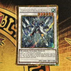 Stardust Charge Warrior PGL3-EN005 NM/LP Gold Secret Rare 1st Edition Yu-Gi-Oh - Image 1