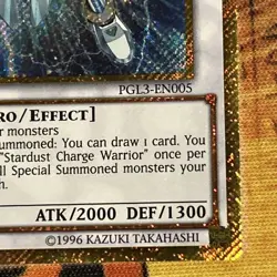 Stardust Charge Warrior PGL3-EN005 NM/LP Gold Secret Rare 1st Edition Yu-Gi-Oh - Image 4