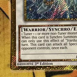 Stardust Charge Warrior PGL3-EN005 NM/LP Gold Secret Rare 1st Edition Yu-Gi-Oh - Image 5