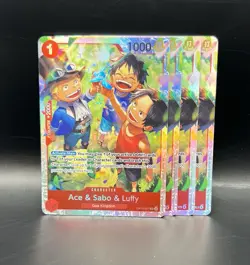 Ace & Sabo & Luffy OP13-007 SR One Piece Carrying On His Will Play Set of 4 - Image 1