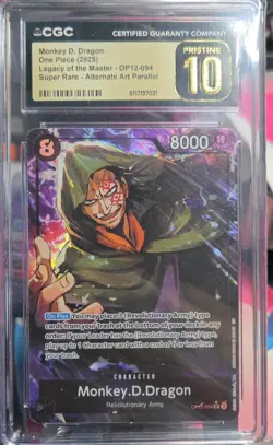 2025 ONE PIECE OP12-LEGACY OF THE MASTER MONKEY D. DRAGON ALT ART Pristine 10 - Image 1