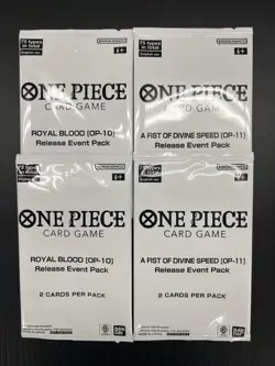 ONE PIECE OP-10 ROYAL BLOOD + OP-11 FIST OF DIVINE SPEED 2x SETS RELEASE PACKS - Image 1