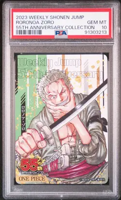 PSA10 Zoro One Piece Weekly Jump 55th Anniversary Collection Card - Image 1