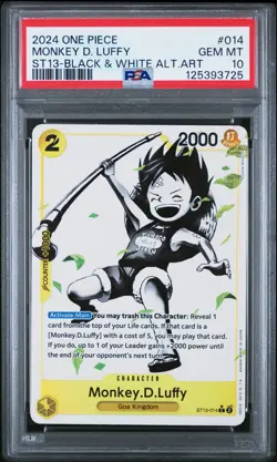 2024 ONE PIECE ULTRA DECK ST13-THE THREE BROTHERS #014 MONKEY D. LUFFY PSA 10 - Image 1
