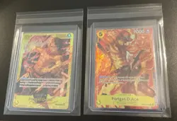 One Piece TCG Portgas.D.Ace NM ALT ENG OP07-119 SEC, PRB02-018 R - Image 1