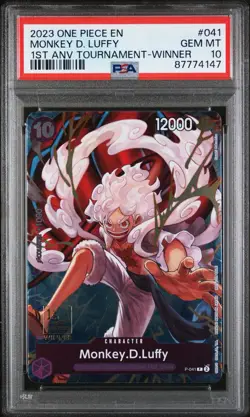 2023 One Piece - Monkey D. Luffy P-041 1st Anniversary Winner Promo Psa 10 - Image 1