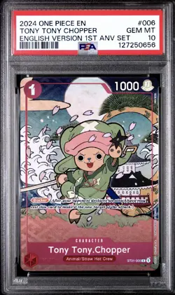 Tony Tony Chopper PSA 10 Card One Piece 1st Anniversary Set English ST01-006 - Image 1