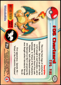 topps Pokemon TV Animation Series 1 Holo Foil #06 #6 Charizard - Image 2