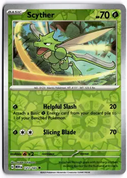 Pokemon TCG Scyther 123/165 SV: Scarlet & Violet 151 Uncommon Reverse Holo NM - Image 1