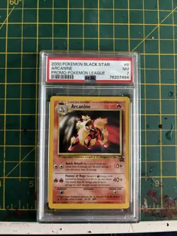 Pokemon League Black Star Promo 6 Arcanine WOTC 2000 PSA 7 NM - Image 1