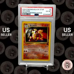 Pokemon 2000 Promo Pokemon League Black Star ARCANINE #6 PSA 6 RARE 2 - Image 1