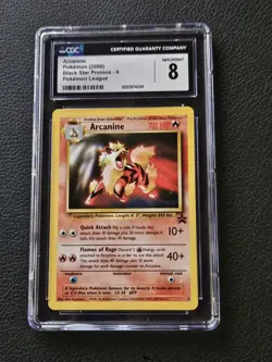 2000 Pokemon Black Star Promo 6 Arcanine Pokemon League Cgc 8 - Image 1