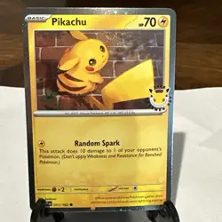 Pokemon Pikachu Promo Holo 051/162 2026 Pokemon Day SWIRL W/Coin 💫 - Image 2