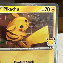 Pokemon Pikachu Promo Holo 051/162 2026 Pokemon Day SWIRL W/Coin 💫 - Image 3