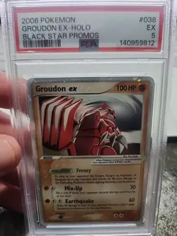 2006 Pokemon Groudon Ex Holo Black Star Promo 038 Psa 5 EX - Image 1