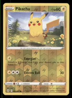 Pikachu SWSH07: Evolving Skies #049/203 Common Reverse Holo Pokemon LP - Image 1