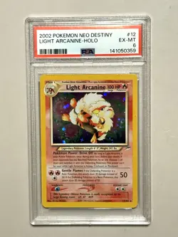 Pokemon TCG Light Arcanine Neo Destiny Holo Rare 12/105 2002 PSA 6 Unlimited - Image 1