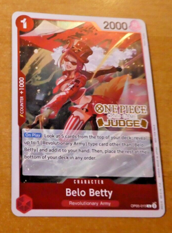 ONE PIECE ENGLISH CARD GAME CARTE JUDGE BELO BETTY OP05-015 EN MINT - Image 1