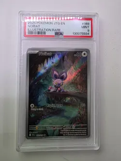 Noibat Illustration Rare 169/159 Pokemon TCG Journey Together Card PSA 9 Mint - Image 1