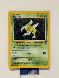 Scyther 17/130 Base Set 2 2000 Holo Rare WOTC Pokemon Card TCG LP/MP - Image 1