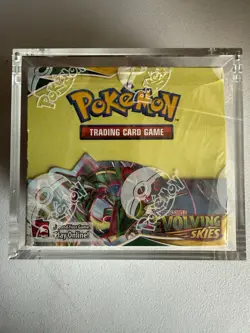 Pokemon TCG Sword & Shield Evolving Skies Booster Box W/ Acrylic Case - Image 1