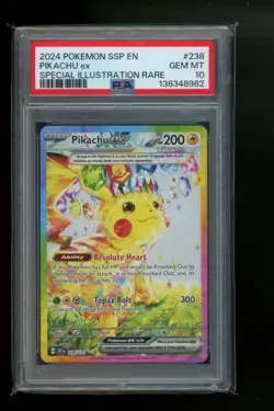 2024 Pokemon Surging Sparks Pikachu Special Illustration Rare PSA 10 #238 SIR - Image 1