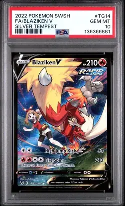 PSA 10 Blaziken V #TG14 Pokemon SWSH Silver Tempest English 2022 - Image 1
