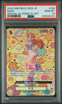 One Piece 2024 Special Alternate Art Nami SP OP08-106 SR PSA 10 Japanese - Image 1
