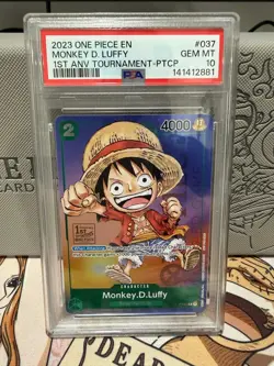PSA10 Monkey D. Luffy P-037 1st Anniversary Tournament Participant One Piece - Image 4