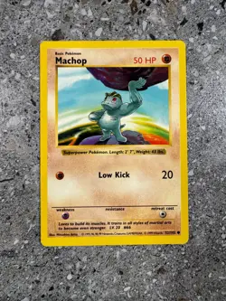 Pokemon TCG Cards SHADOWLESS Base Set Machop 52/102 EXC - Image 1