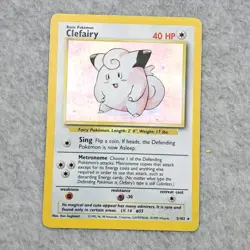 1999 Pokemon Base Set Clefairy 5/102 Holo Rare Unlimited Vintage Card - Image 1