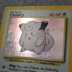 1999 Pokemon Base Set Clefairy 5/102 Holo Rare Unlimited Vintage Card - Image 3