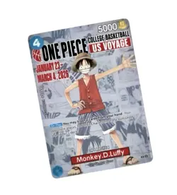 One Piece Monkey D. Luffy US College Basketball Card Rutgers PROMO 1/27 IN HAND! - Image 5