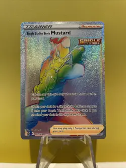Pokemon Single Strike Style Mustard 177/163 Battle Styles Rainbow Secret Rare LP - Image 1