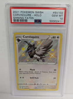 2021 Pokemon SWSH Corvisquire Holo Shining Fates #SV102 PSA 10 - Image 1