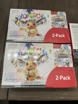 (LOT OF x3) Pokemon TCG: Prismatic Evolutions ETB & Booster Bundle Costco 2-Pack - Image 4
