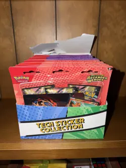 Pokemon Ascended Heroes Tech Sticker Collection 6x6 Set Of 12 Full Box In Hand - Image 1