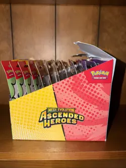 Pokemon Ascended Heroes Tech Sticker Collection 6x6 Set Of 12 Full Box In Hand - Image 2