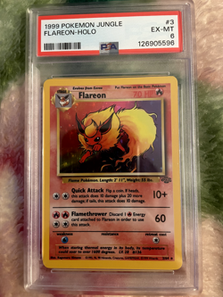 1999 POKEMON JUNGLE #3 FLAREON-HOLO PSA 6 - Image 1