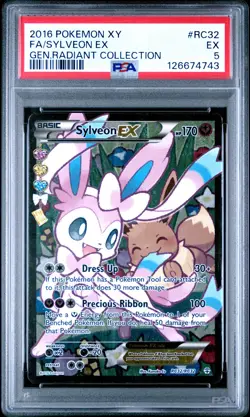 2016 POKEMON XY GENERATIONS RADIANT COLL #RC32 FULL ART/SYLVEON EX PSA 5 - Image 1