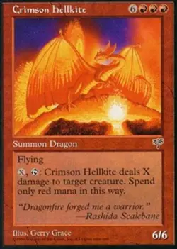 MTG Crimson Hellkite, Mirage, Heavily Played, English - Image 1